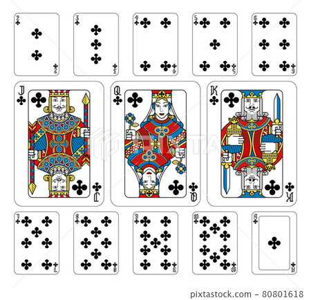 Playing Cards Clubs Yellow Red Blue and Black 80801618