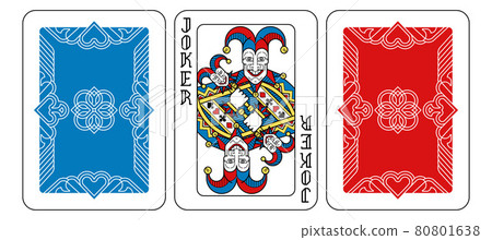 Playing Card Joker and Back Yellow Red Blue Black 80801638