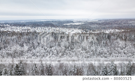 Aerial landscape, area of Veliky Ustyug is a town in Vologda Oblast, Russia Aerial landscape, area of Veliky Ustyug is a town in Vologda Oblast, Russia 80803525