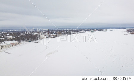 Aerial landscape, area of Veliky Ustyug is a town in Vologda Oblast, Russia Aerial landscape, area of Veliky Ustyug is a town in Vologda Oblast, Russia 80803539