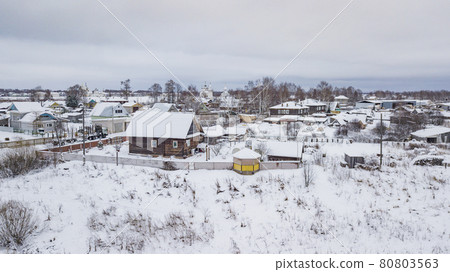Aerial landscape, area of Veliky Ustyug is a town in Vologda Oblast, Russia Aerial landscape, area of Veliky Ustyug is a town in Vologda Oblast, Russia 80803563