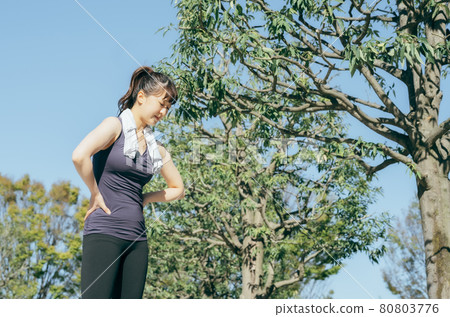 Women who are tired from exercising 80803776