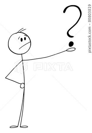 Unsure Asking Person Looking For Answer Holding... - Stock Illustration ...