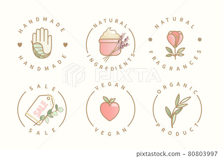 Handmade,natural ingredients,sale,organic logo. Handmade,natural ingredients,sale,organic logo. 80803997