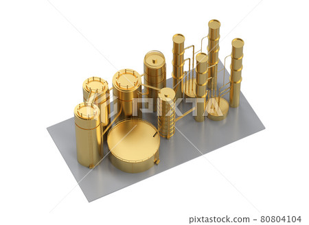 Golden oil refinery plant 80804104