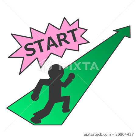 Illustration of a person running towards a goal Illustration of a person running towards a goal 80804437