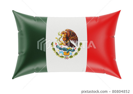 Pillow with Mexican flag. 3D rendering Pillow with Mexican flag. 3D rendering 80804852