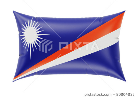 Pillow with Marshallese flag. 3D rendering 80804855