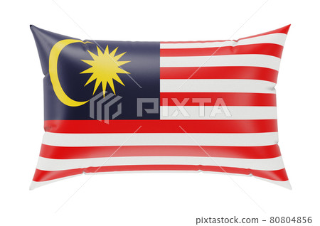Pillow with Malaysian flag. 3D rendering Pillow with Malaysian flag. 3D rendering 80804856