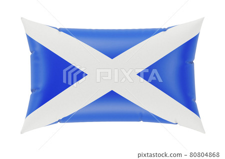 Pillow with Scottish flag. 3D rendering Pillow with Scottish flag. 3D rendering 80804868