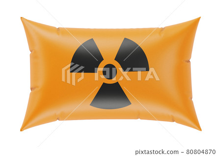 Pillow with Radiation symbol. 3D rendering Pillow with Radiation symbol. 3D rendering 80804870