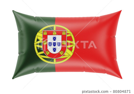 Pillow with Portuguese flag. 3D rendering 80804871