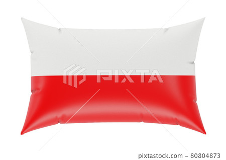 Pillow with Polish flag. 3D rendering 80804873