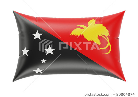 Pillow with Papuan flag. 3D rendering 80804874