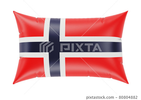 Pillow with Norwegian flag. 3D rendering 80804882