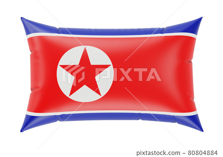 Pillow with North Korean flag. 3D rendering 80804884