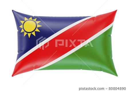 Pillow with Namibian flag. 3D rendering Pillow with Namibian flag. 3D rendering 80804890