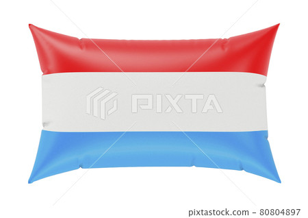 Pillow with Luxembourgish flag. 3D rendering Pillow with Luxembourgish flag. 3D rendering 80804897
