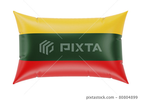 Pillow with Lithuanian flag. 3D rendering Pillow with Lithuanian flag. 3D rendering 80804899