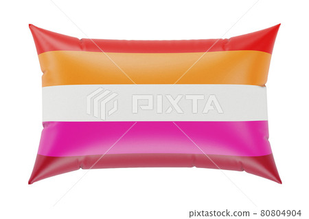 Pillow with Lesbian flag. 3D rendering Pillow with Lesbian flag. 3D rendering 80804904