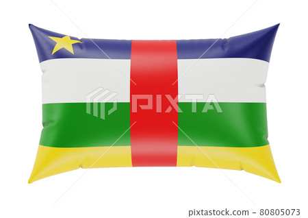 Pillow with Central African flag. 3D rendering Pillow with Central African flag. 3D rendering 80805073