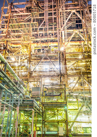 工廠夜景萌(工廠、電廠、化工廠、廠房) 工廠夜景萌(工廠、電廠、化工廠、廠房) 80805718