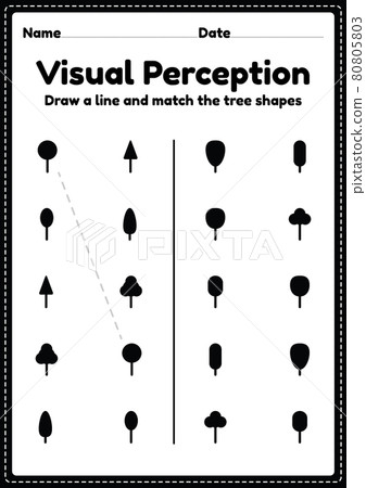 Visual perceptual activity skills shapes worksheet for preschool and kindergarten kids that helps develop eyes and brain activities. 80805803