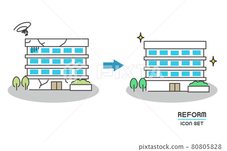 用於翻新公寓和共管公寓的矢量插圖素材/圖標/房屋/家 80805828