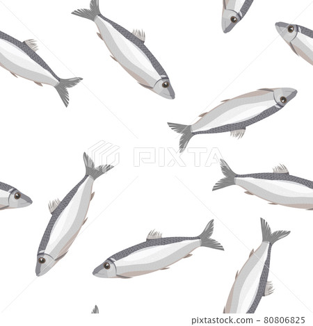 Simple background with sea fish. Realistic herring seamless pattern. Simple background with sea fish. Realistic herring seamless pattern. 80806825