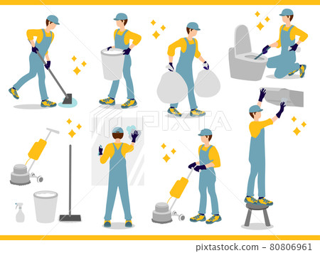 A man doing a cleaning job 80806961