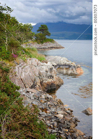 Loch Sunart shore Ardnamurchan peninsula Highland Scotland UK 80807073