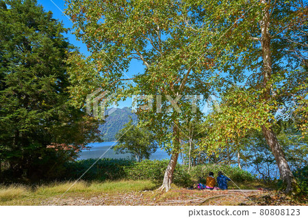 尾瀨沼南岸山間小屋附近的秋尾瀨休憩空地 尾瀨沼南岸山間小屋附近的秋尾瀨休憩空地 80808123