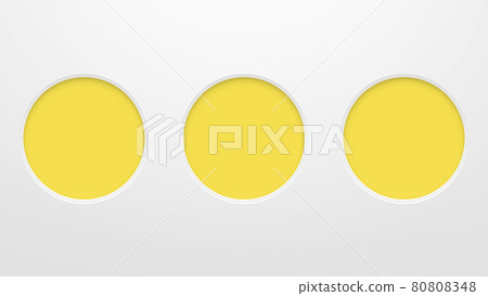 紙模型 --- 3 個帶開孔的圓孔 [16: 9] 80808348