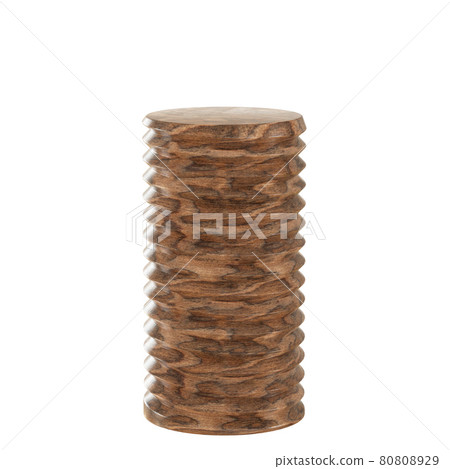 Decorative carved stool on a white background. 3d rendering Decorative carved stool on a white background. 3d rendering 80808929