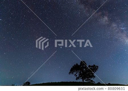 夏季銀河的星空景色 80809631