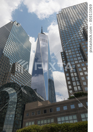 Looking up at the Freedom Tower from Battery Park Looking up at the Freedom Tower from Battery Park 80811069