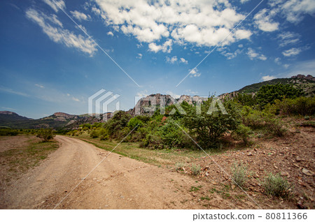 Mountain landscape in summer on the Crimean Mountain landscape in summer on the Crimean 80811366