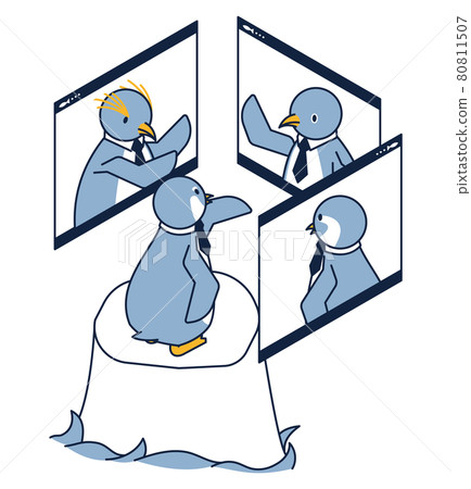 Penguins isometrics for online global meetings 80811507