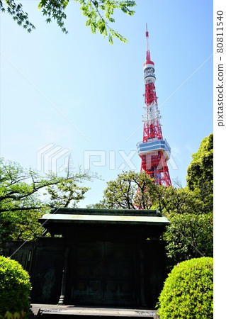 Tokyo tower blue sky background Tokyo tower blue sky background 80811540
