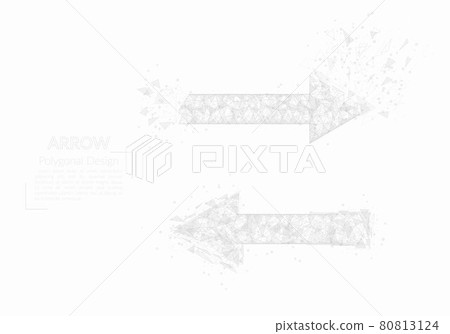 Abstract isolated image of arrow. Polygonal illustration looks like stars in the blask night sky in spase or flying glass shards. Digital design for website, web, internet. Abstract isolated image of arrow. Polygonal illustration looks like stars in the blask night sky in spase or flying glass shards. Digital design for website, web, internet. 80813124