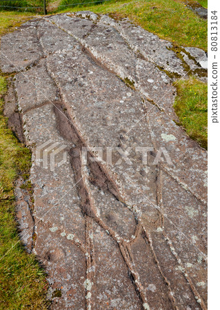Cup marked stone at Cairnbaan prehistoric site Argyll and Bute Scotland UK Cup marked stone at Cairnbaan prehistoric site Argyll and Bute Scotland UK 80813184