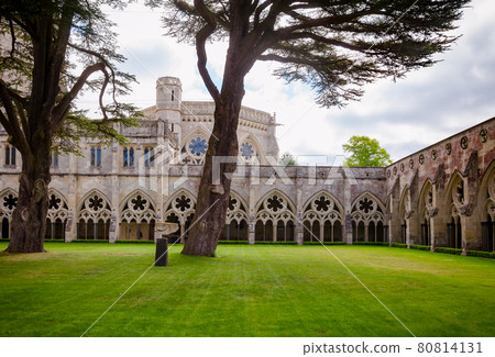 Salisbury Cathedral cloisters Wiltshire South West England UK Salisbury Cathedral cloisters Wiltshire South West England UK 80814131