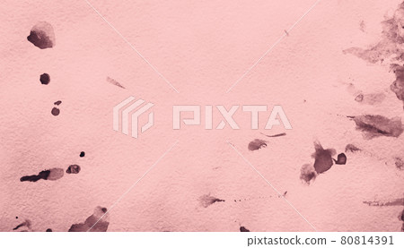Abstract pink watercolor splashes on white and pink paper texture as background design Abstract pink watercolor splashes on white and pink paper texture as background design 80814391