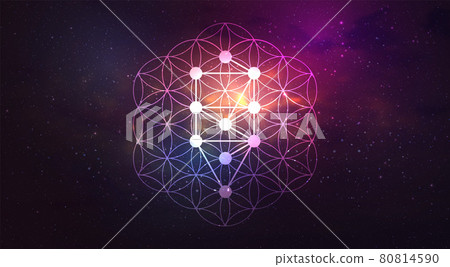 Kabbalah vector symbol isolated on space background. Sacred geometry and tree of sefirot illustration Kabbalah vector symbol isolated on space background. Sacred geometry and tree of sefirot illustration 80814590