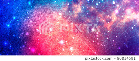 Vector cosmic illustration. Beautiful colorful space background. Watercolor Cosmos 80814591