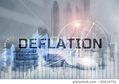 Deflation concept. General decline in prices for goods and services Deflation concept. General decline in prices for goods and services 80814756