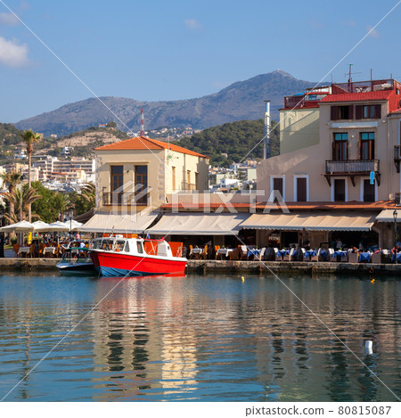 Old Venetian Harbour at Rethymno Crete Greece Mediterranean Old Venetian Harbour at Rethymno Crete Greece Mediterranean 80815087