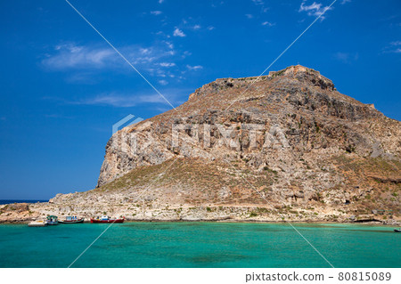 Venetian fort at Imeri Gramvousa island Crete Greece Venetian fort at Imeri Gramvousa island Crete Greece 80815089