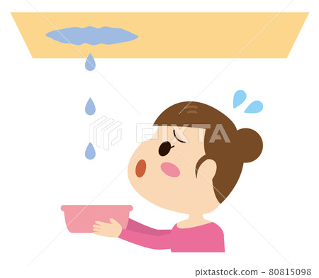 A woman in trouble with a leak A woman in trouble with a leak 80815098