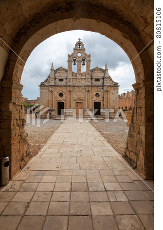 Greek orthodox Arkadi Monastery in Crete Greece Greek orthodox Arkadi Monastery in Crete Greece 80815106